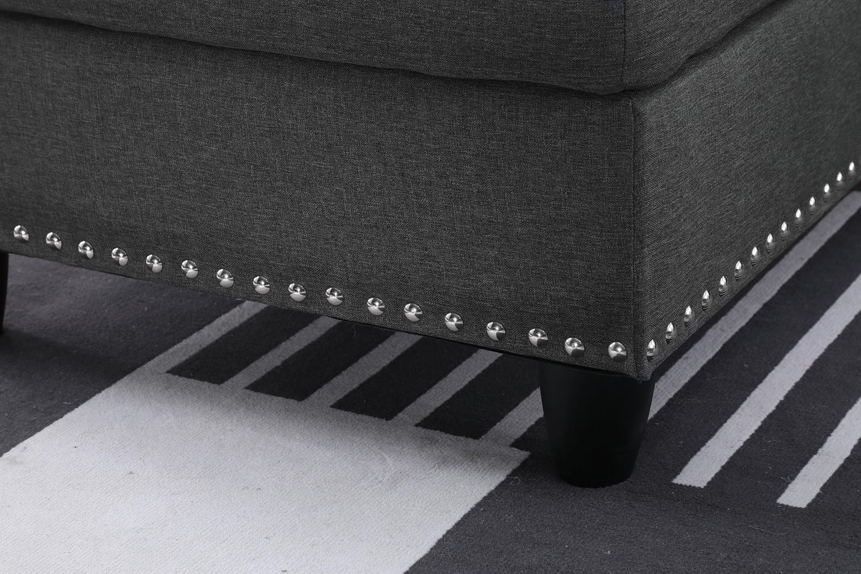 Devion Furniture Lorenzo Sofas, Charcoal Gray Devion Furniture