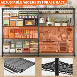 REIBII 70"W Metal Shelving, Storage Shelves 4-tier Wire Shelving Unit Load 1240LBS Metal Shelves for Storage Adjustable Shelving Rack for Pantry Kitchen Commercial school Garage 70"W*15.8"D*62.9"H REIBII