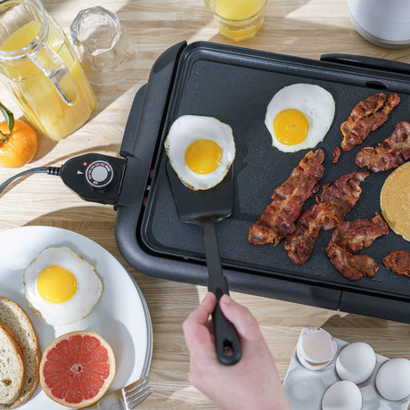 bella Electric Griddle with Warming Tray - Smokeless Indoor Grill, Nonstick Surface, Adjustable Temperature & Cool-touch Handles, 10" x 18", Copper/Black BELLA