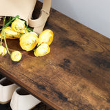 VASAGLE Coat Rack, 3-in-1 Hall Tree, Entryway Shoe Bench Coat Stand, Storage Shelves Accent Furniture Steel Frame Large Size, Industrial, Rustic Brown and Bronze UHSR45AX VASAGLE