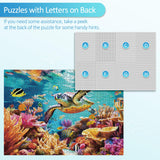 takfot Puzzles for Adults 1000 Pieces - Ocean Beach Sea Turtle Coral - 1000 Piece Puzzles with Letters on Back - Jigsaw Puzzles 1000 Pieces for Fun Game Nights - 27.6" L X 20.5" W, 1:1 Poster takfot