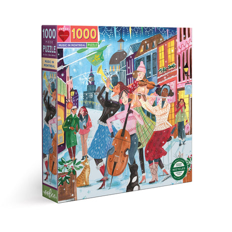 eeBoo: Piece and Love Music in Montreal 1000 Piece Square Jigsaw Puzzle, Jigsaw Puzzle for Adults and Families, Includes Glossy, Sturdy Pieces and Minimal Puzzle Dust eeBoo