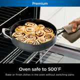 Ninja Foodi NeverStick 4 Quart Pan with Lid, Strainer, & Spatula, Oven Safe, Sea Salt Grey Ninja