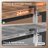 Huuger 63 Inch L Shaped Desk with Power Outlets and USB-C Port, 0.95 Inch Thicker Desktop, Reversible Computer Desk, Larger Office Corner Gaming Desk, Metal Frame, for Home Office, Study, Rustic Brown Huuger