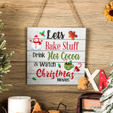 Blulu Christmas Hanging Wooden Sign Christmas Coffee Wall Decor Wood Christmas Tree Ornament Candy Door Sign Xmas Hanging Wood Sign for Christmas Holiday Kitchen Home Coffee Party Decoration (Wood) Blulu