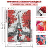 CEOVR Eiffel Tower Diamond Art Kits for Adults, Paris Lovers 5D DIY Full Drill Diamond Painting Dots Gem Art, Adult Crafts Kits Arts and Crafts, Wall Decor for Home Office 12x16in CEOVR