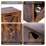 Zedesey 13 Gallon Wooden Tilt Out Trash Cabinet Hidden Trash Can Kitchen Recycling Cabinet Laundry Cabinet for Kitchen, Living Room (Brown) Zedesey