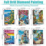 Diamond Art Kits for Adults Beginner 6 Pack Mediterranean Coastal Scenery Diamond Painting Kits 5D Diamond Dots Gem Art Crafts with Tools Round Full Drill Funny Crafts for Home Wall Decor&Gift 10x14in Fairyland JinWenn