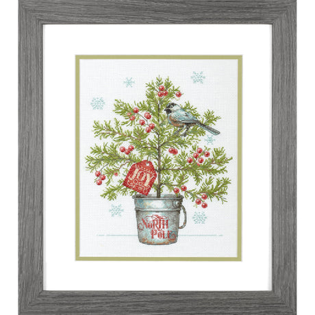 Dimensions 70-09624 Christmas Tree Holiday Counted Cross Stitch Kit, 8" x 10", 16 Cnt. White Aida, 4 Pieces Dimensions