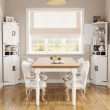 IRONCK Tall Corner Cabinet with 3 Wine Racks, Farmhouse Storage Cabinet with 4 Doors and Adjustable Shelves, Barn Door Design, Corner Bar Cabinet for Living Room, Kitchen, Laundry Room White IRONCK