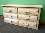 Midwest Log Furniture White Cedar Log Dresser [6 Drawer] - Unfinished/Dovetailed/Solid Wood/Amish Handcrafted in USA Midwest Log Furniture