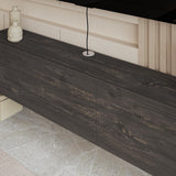 Atelier Mobili Floating Wall TV Stand, Floating Entertainment Center, Modern Floating Media Console, Floating TV Stand 65 inch for up to 80 inch TV and TV Stand Floating, Onesize, Black ATELIER MOBILI THE LEADER OF THE INTERCHANGEABLE FURNITURE