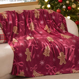Bedsure Christmas Throw Blanket for Couch - Soft and Warm Gingerbread Throw Blanket Christmas Decoration Gifts for Women, Red 50"x60" Bedsure