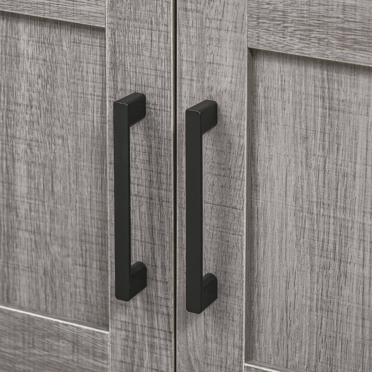 kleankin Pedestal Sink Storage Cabinet, Bathroom Under Sink Cabinet with 2 Doors and Open Shelf, Bathroom Vanity, Gray kleankin