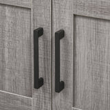 kleankin Pedestal Sink Storage Cabinet, Bathroom Under Sink Cabinet with 2 Doors and Open Shelf, Bathroom Vanity, Gray kleankin