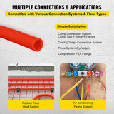 Happybuy 1000Ft PEX Tubing Pipe 1/2" PEX Tubing Oxygen Barrier Radiant Floor PEX Pipe Radiant Heat Floor Heating Plumbing Cold and Hot Water Tubing Happybuy
