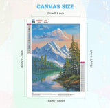 QENSPE 5D Diamond Art Snowy Mountain DIY Round Full Drill Diamond Painting Kits for Beginners,Landscape Diamond Dots for Adults,Home Wall Decor & Gift Perfect for Relaxation 12x16 inch QENSPE