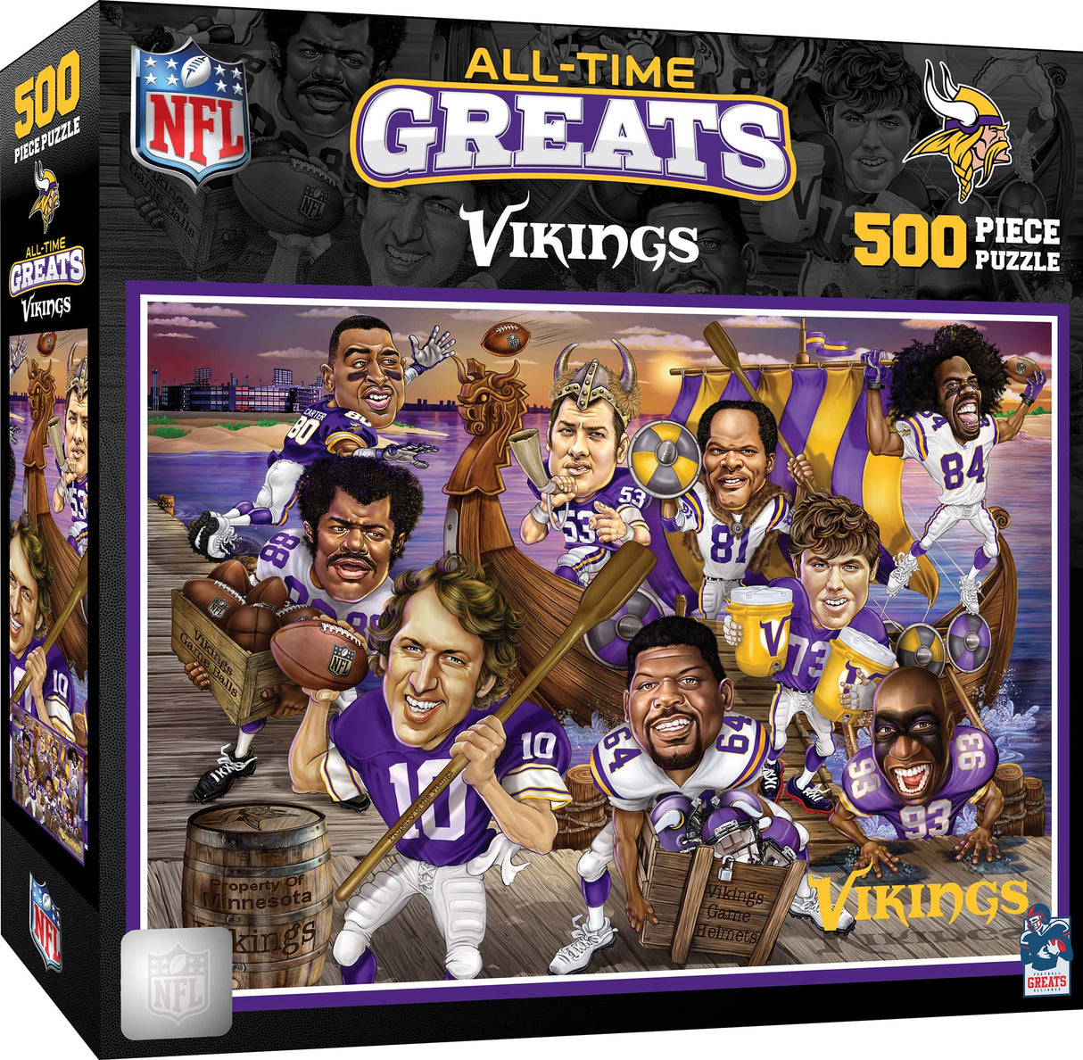 MasterPieces 500 Piece Sports Jigsaw Puzzle for Adults - NFL Minnesota Vikings All-Time Greats - 15x21 Masterpieces