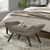 Christopher Knight Home Rosalynn Grey Tufted Fabric Ottoman/Bench Christopher Knight Home