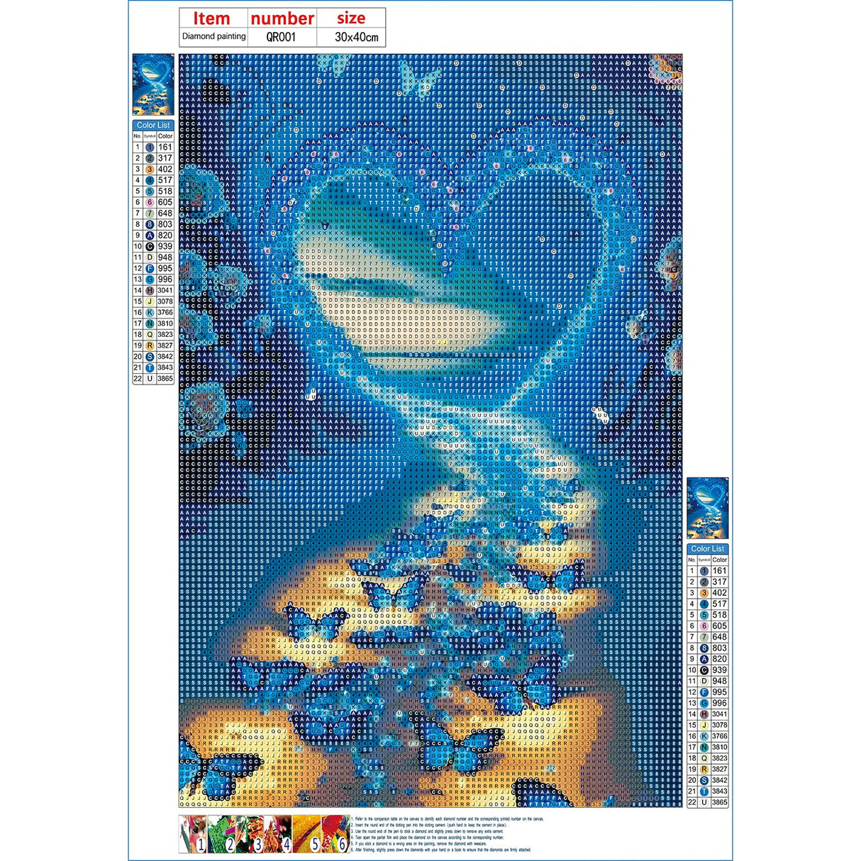 QINRUBB DIY Heart Diamond Painting Kits, Full Drill Butterflies Diamond Art Painting Kits for Adults Beginners, DIY 5D Love Painting by Numbers Dreamland Diamond Art Kits for Home Decor 12x16inch QINRUBB