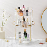 Aveniee Rotating Makeup Organizer for Vanity, Large Perfume Skincare Make Up Storage Organizers for Bathroom Counter, Clear Spinning Cosmetic Lipstick Toiletry Holder (3 Tiers, White) Aveniee
