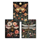 NEGEKFKX 3 Pack Insect Diamond Art Kits for Adults Beginners,Dragonfly Bee Moth Diamond Painting Kits for Adults,5D Full Drill DIY Diamond Dot Gem Art Kit Wall Home Decor Arts Craft 12x16 inch NEGEKFKX