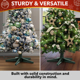 Stephan Roberts Rotating Christmas Tree Stand with 360° Rotation, 5 Legs, 3 Power Outlets, 3 Adjustable Size Attachments, 3-Setting Switch – Stable & Durable Holiday Tree Base (Green) Stephan Roberts