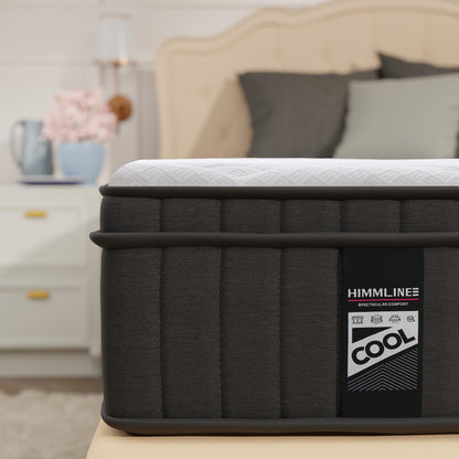 HIMMLINE Full Mattress, 14 Inch Hybrid Mattress, Gel Memory Foam and Pocket Spring Full Bed Mattress in a Box, Medium Feel, Cooler Sleep & Pressure Relief, 54”*75”, 120 Nights Risk-Free Trial