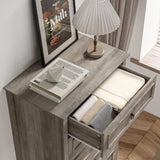 HOSTACK 6 Drawers Dresser, 52" Tall Dresser, Vertical 6 Drawer Dresser, Modern Farmhouse Chest of Drawers, Wood Closet Dresser Storage Dresser Chest for Living Room, Hallway, Entryway, Ash Grey HOSTACK