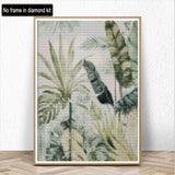 Kaliosy 5D Diamond Art Kits for Adults Plantain Leaf Grass by Number Kits, Diamond Painting Art Plants DIY Full Drill Crystal Craft Cross Stitch Embroidery Decoration (12x16 inch) 30x40 cm Kaliosy