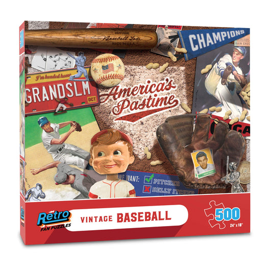 YouTheFan Vintage Baseball Retro Series Puzzle, 500-Piece, Multicolor