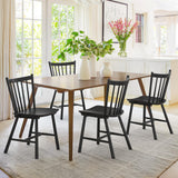 LUE BONA Upgraded Dining Chairs Set of 4, Farmhouse Wooden Spindle Back Kitchen Chairs, Windsor Dining Chairs for Kitchen and Dining Room, Black LUE BONA