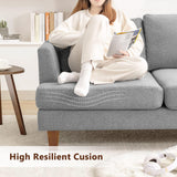 Busaurus 3 Seater Sofa Couch with Deep Seats, 89" Mid Century Modern Upholstered Sofa with Armrests, Comfy Couches for Living Room, Bedroom, Apartment and Office (Grey) Busaurus