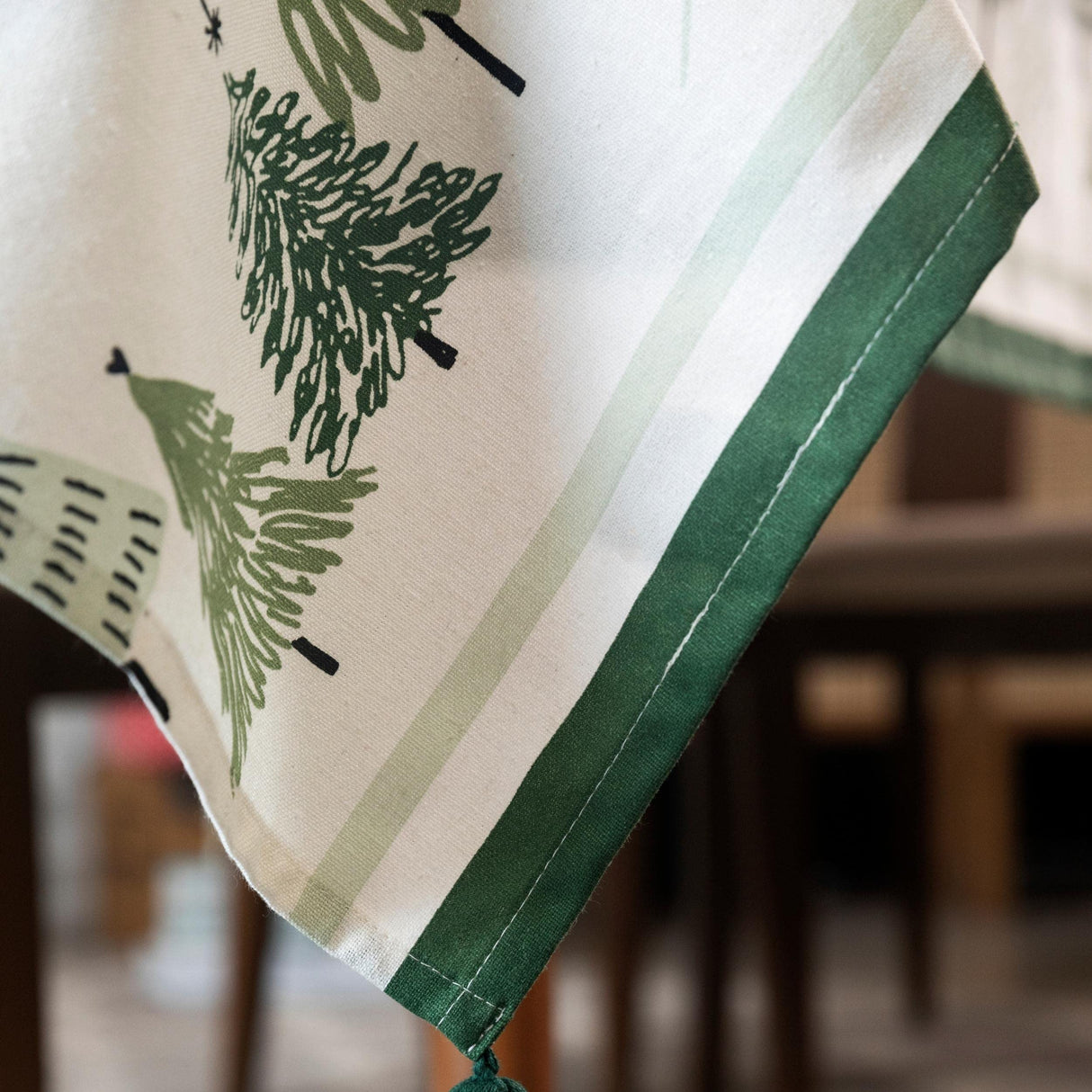 Folkulture Christmas Tablecloth or Dining Table Cover, 60 x 72 Inches, 100% Cotton Rectangle Tablecloth or Green Table Cloth for Christmas Decorations, Long Table Cloth Rectangle, (A Christmas Story) Folkulture