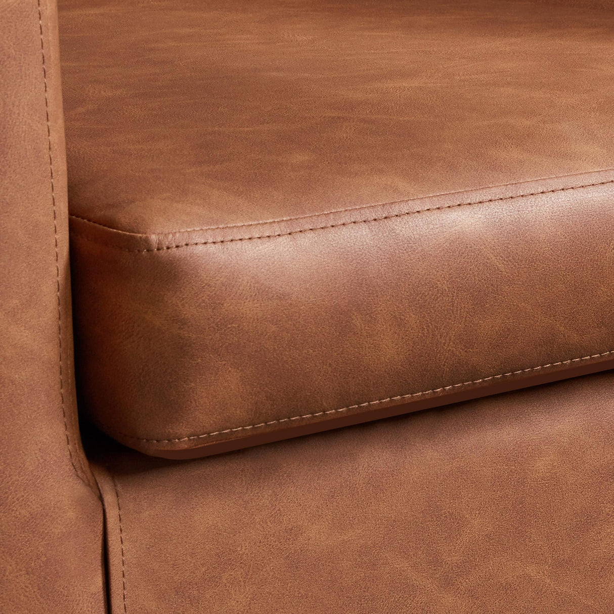 Yaheetech Accent Chair, PU Leather, Modern and Comfortable Armchairs, Upholstered Barrel Sofa Chair for Living Room Bedroom Waiting Room, Brown Yaheetech