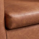 Yaheetech Accent Chair, PU Leather, Modern and Comfortable Armchairs, Upholstered Barrel Sofa Chair for Living Room Bedroom Waiting Room, Brown Yaheetech