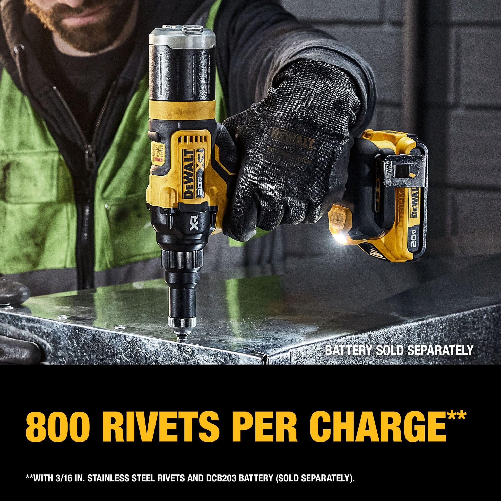 DEWALT 20V MAX XR Cordless Rivet Tool, 3/16", Battery and Charger Included (DCF403D1) - WoodArtSupply