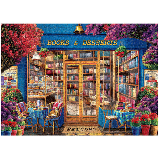 PICKFORU Book Puzzles for Adults 1000 Pieces, Vintage Bookshelf Library Jigsaw Puzzles 1000 Pieces Cat, Difficult Bookstore Puzzle as Wall Decor