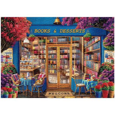PICKFORU Book Puzzles for Adults 1000 Pieces, Vintage Bookshelf Library Jigsaw Puzzles 1000 Pieces Cat, Difficult Bookstore Puzzle as Wall Decor