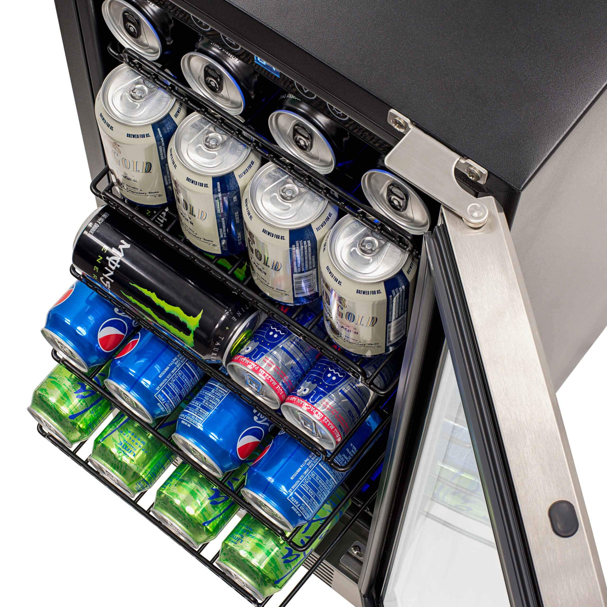 NewAir Beverage Refrigerator Cooler with 96 Can Capacity - Built-in Mini Bar Beer Fridge for Bedroom, Dorm, Office - Small Refrigerator Cools to 34F Perfect For Beer, Soda, And Drinks NewAir
