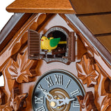 TIMEGEAR Cuckoo Wall Clock with Night Mode in Traditional German Style with Carved Squirrels (Cherry) TIMEGEAR