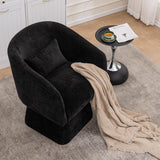 IHDKO 34" Swivel Barrel Chairs Set of 2, Modern Swivel Accent Chair with 360° Rotation Design, Ergonomics Design, Chenille Small Armchair with Backrest for Living Room, Bedroom, Reception Room, Black IHDKO
