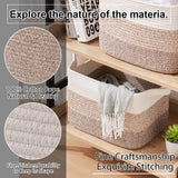 OIAHOMY Storage Basket, Woven Baskets for Storage, Cotton Rope Basket for toys,Towel Baskets for Bathroom - Pack of 3, Gradient Yellow OIAHOMY