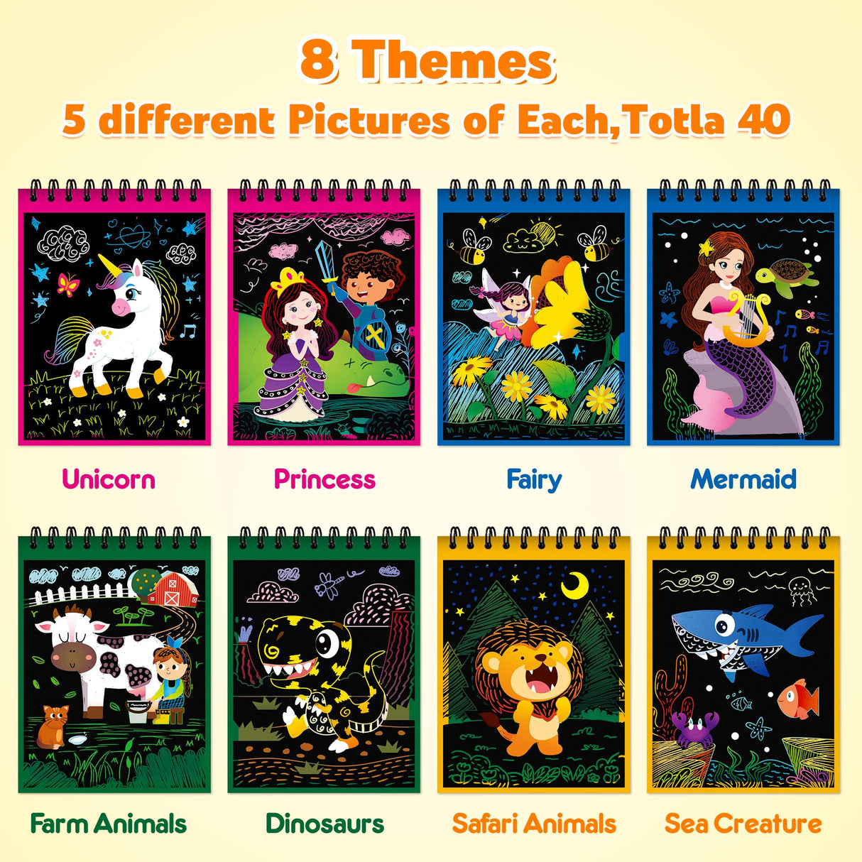 Mocoosy 24 Pack Scratch Art Party Favors for Kids, Birthday Goodie Bag Stuffers, Rainbow Scratch Notebook Bulk Classroom Prizes, Kids Art Craft Kit Back to School Supplies Student Gift from Teacher Mocoosy