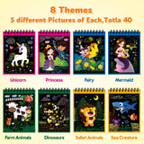 Mocoosy 24 Pack Scratch Art Party Favors for Kids, Birthday Goodie Bag Stuffers, Rainbow Scratch Notebook Bulk Classroom Prizes, Kids Art Craft Kit Back to School Supplies Student Gift from Teacher Mocoosy