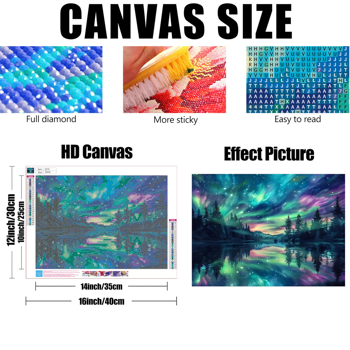 Aurora Diamond Painting for Adults-Diamond Art,Aurora 5D Diamond Painting Kits for Adult,Starry Sky Gem Art for Adults and Crafts Home Decor 12x16inch Hutarosl