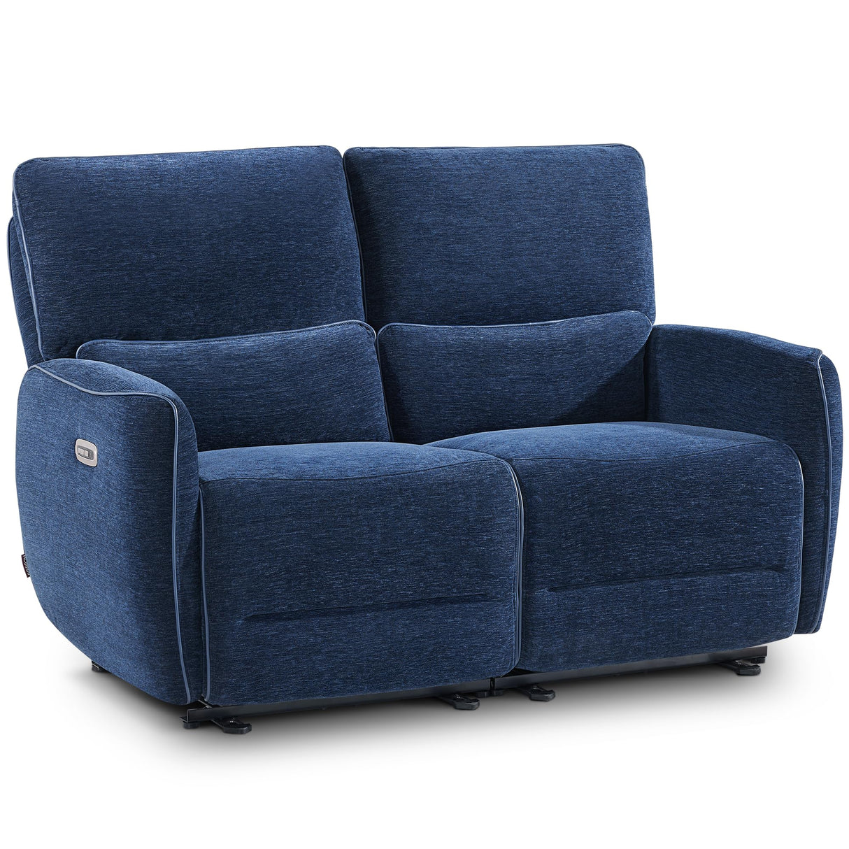 MCombo 60" Wall Hugger Power Loveseat Recliner Sofa with Adjustable Headrest, RV Reclining Loveseat with USB and Type C Charge Ports for Living Room 6924 (Navy Blue) MCombo