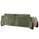 Christopher Knight Home Taki 89 Inches Sofa Couch, Cozy Chenille Upholstered 3-Seater Sofa, Wood Frame Couches, Comfy Home Sofa Living Room and Office, Lounge Seating with Armrests, Olive Green Christopher Knight Home