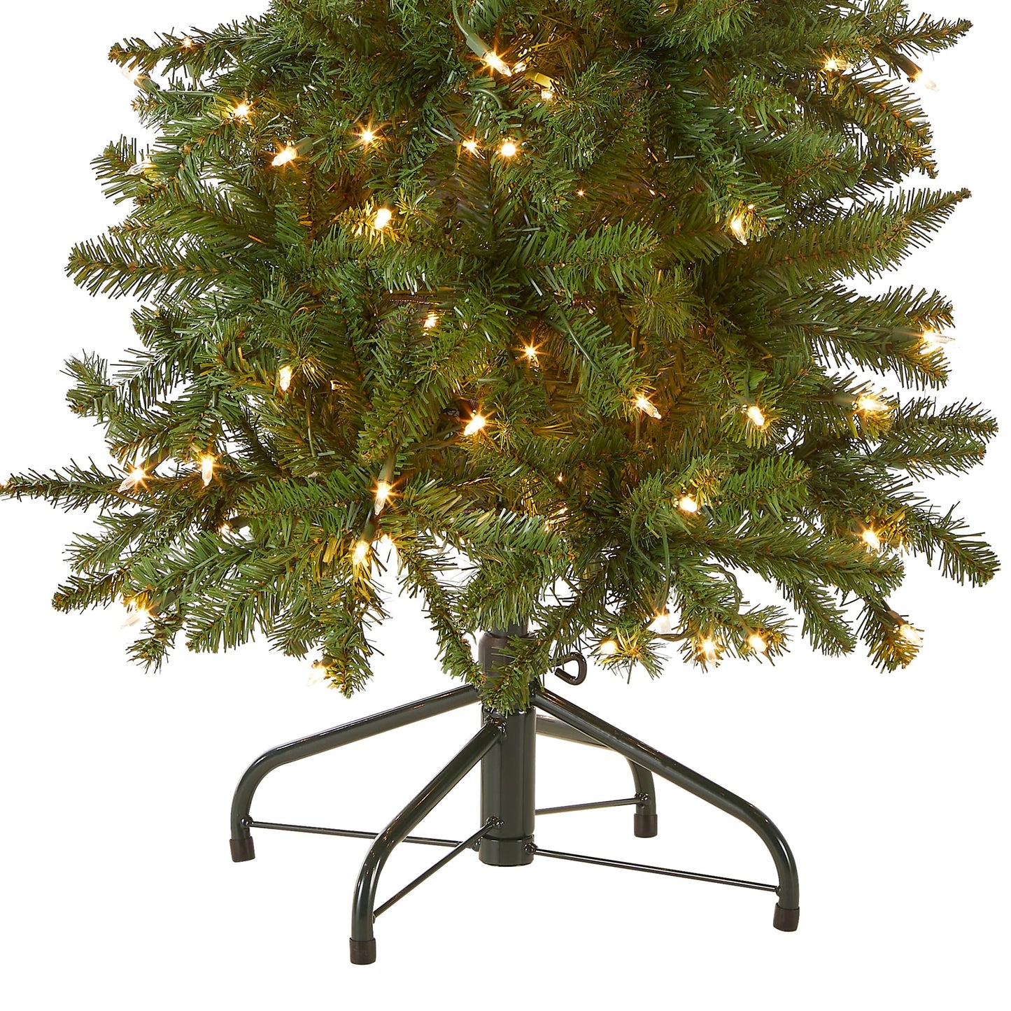 National Tree Company Artificial Pre-Lit Slim Christmas Tree, Green, Kingswood Fir, White Lights, Includes Stand, 4.5 Feet