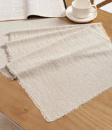 Vitalizart Beige Table Runner 14 x 72 Inches Long Slub Texture Cotton Linen Table Runner for Rustic Home Decorations Dining Room Wedding Decor Reception Bridal Shower Thanksgiving Christmas Vitalizart